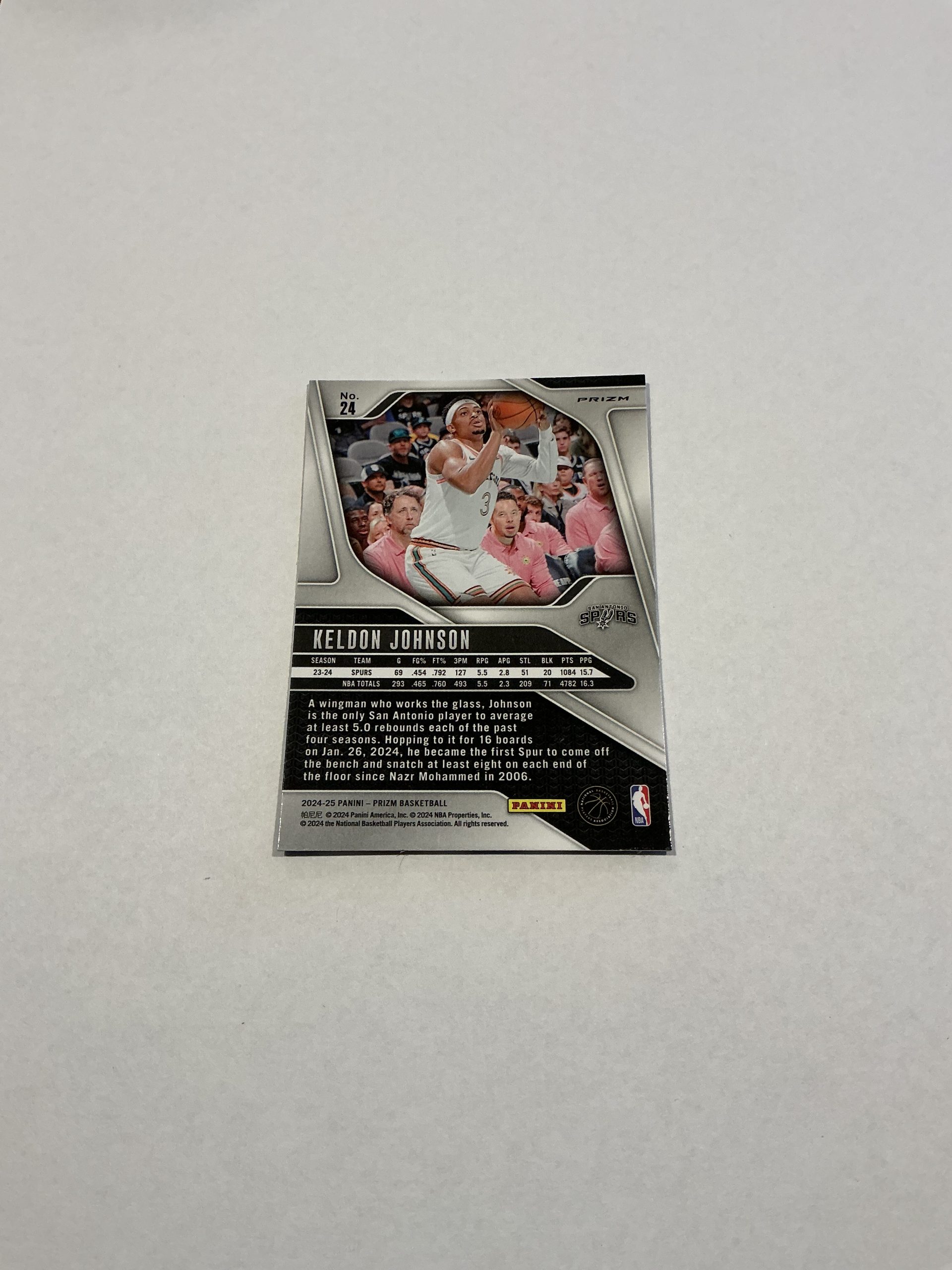 Panini Prizm Keldon Johnson RWB #24 - Image 2