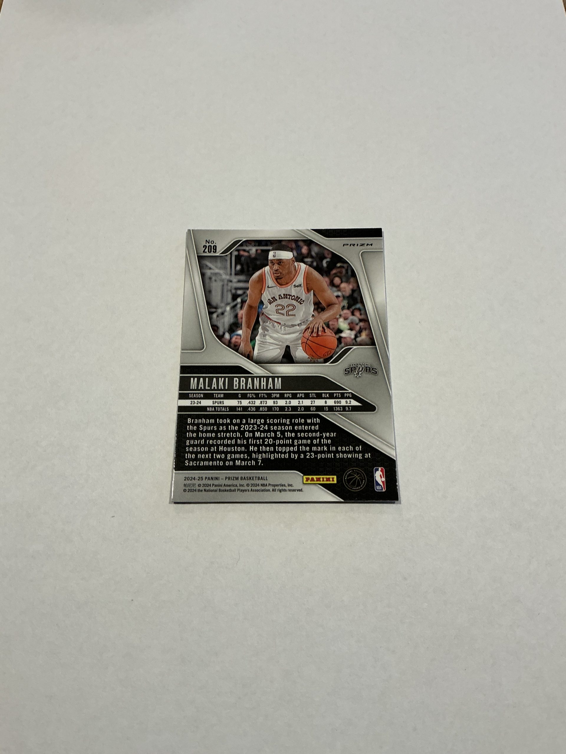 Panini Prizm Malaki Branham RWB #209 - Image 2