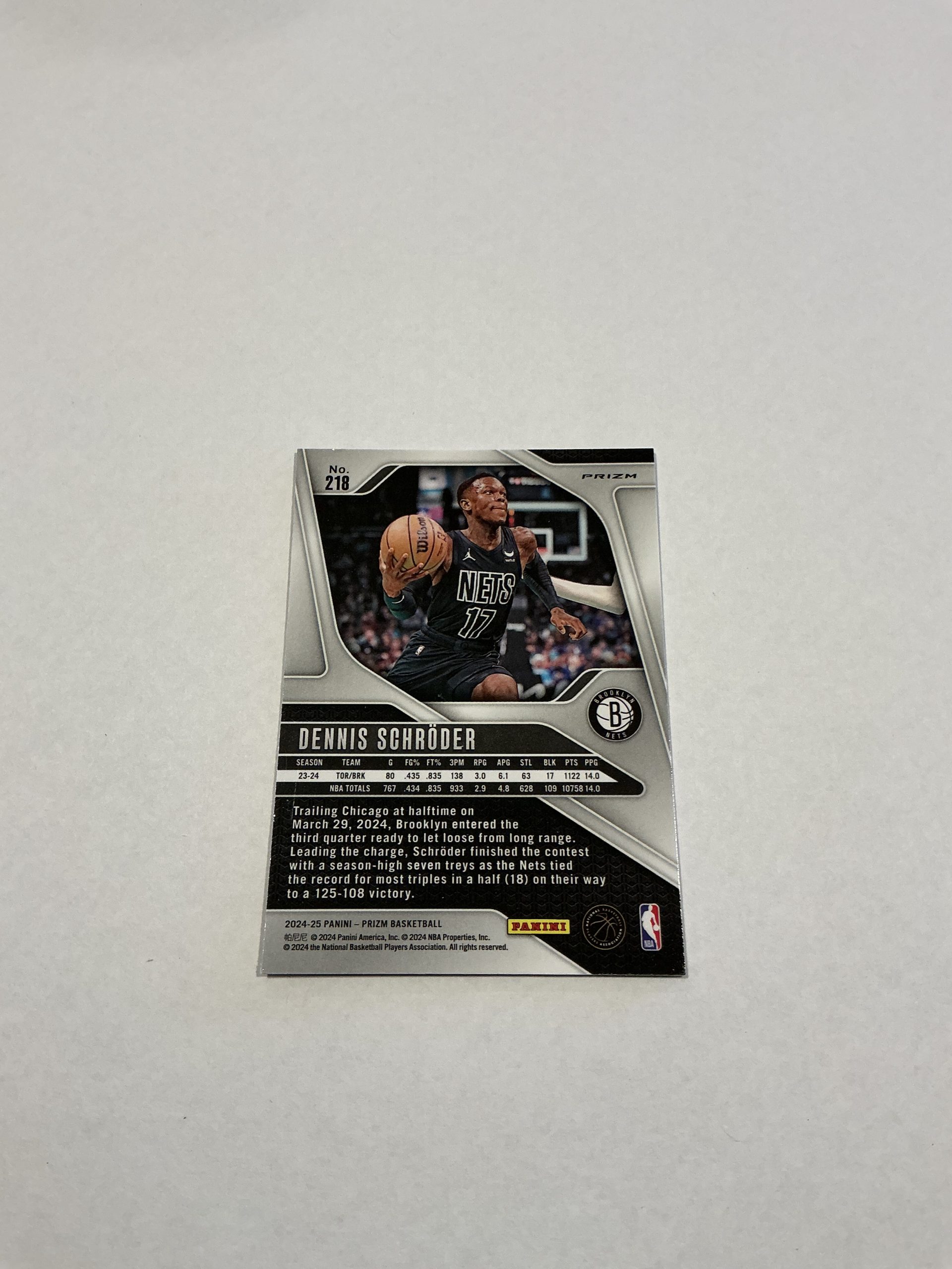 Panini Prizm Dennis Schroder Silver Prizm #218 - Image 2