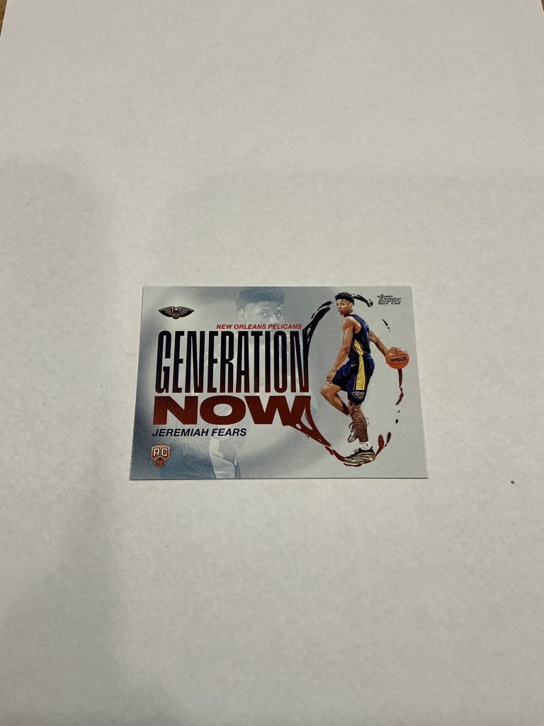 Topps Jeremiah Fears RC "Generation Now" GN-7