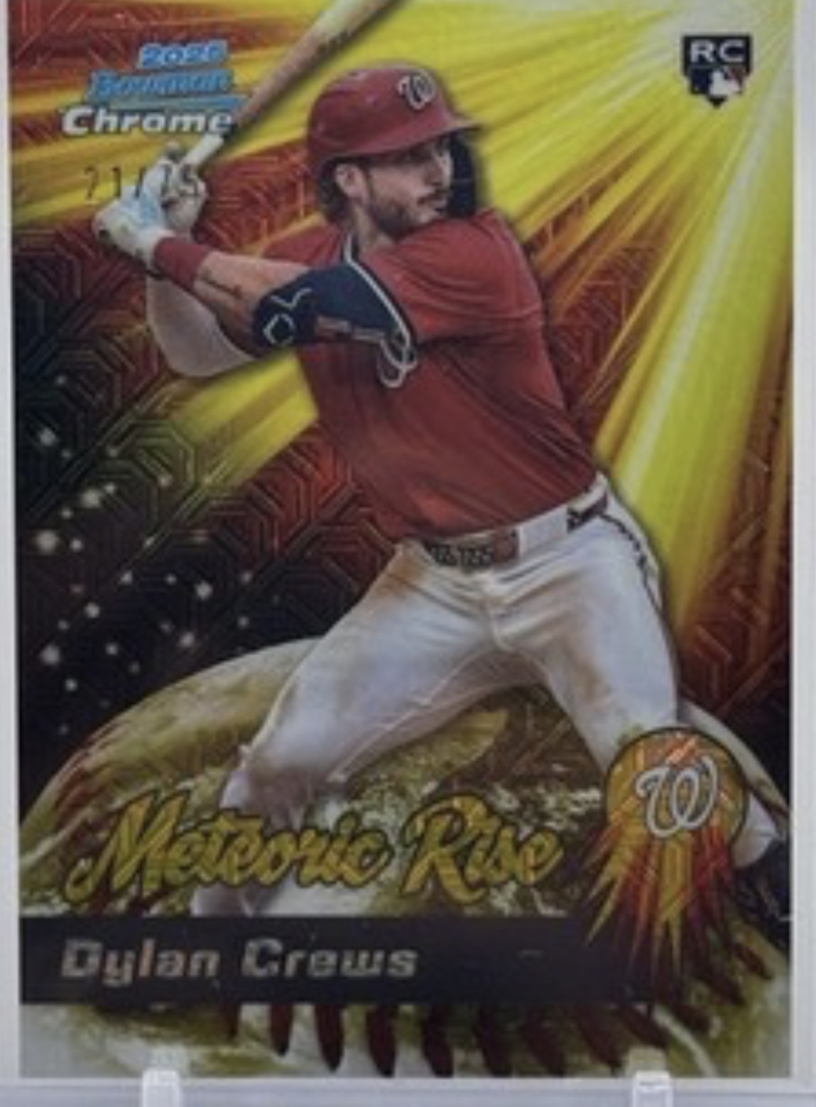 2025 BOWMAN CHROME METEORIC RISE MOJO REFRACTOR SSP /75 RC DYLAN CREWS