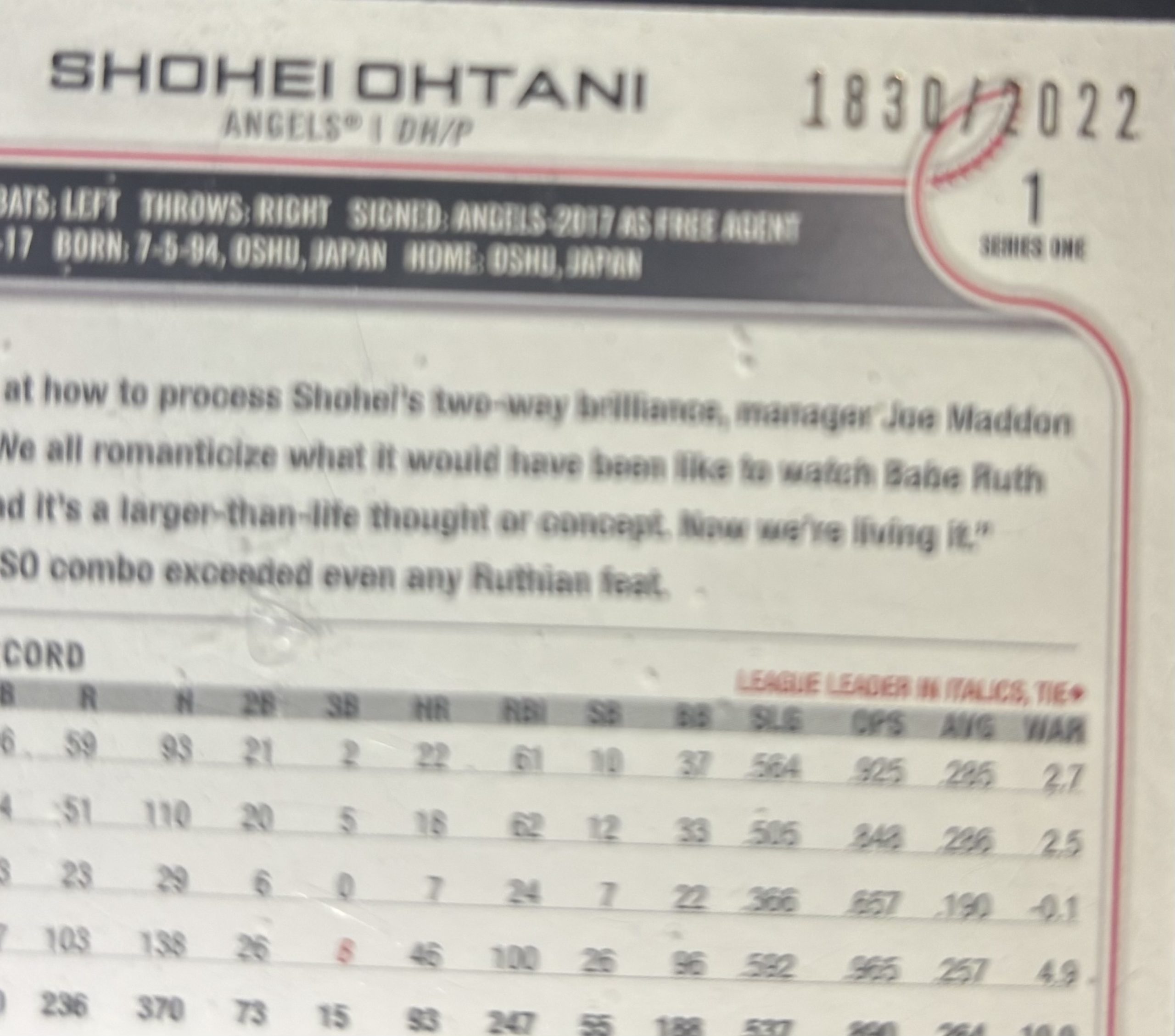 2022 TOPPS GOLD VARIATION SP #ed /2022 SHOHEI OHTANI SP - Image 2