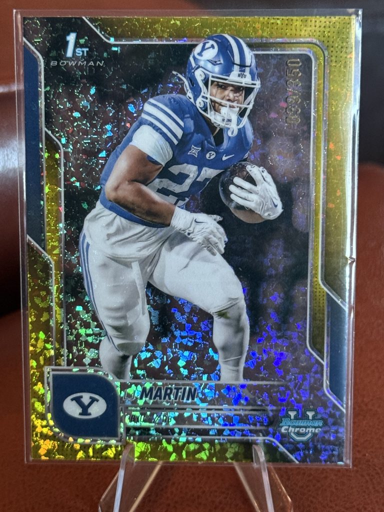 2025 Bowman Chrome U Football LJ Martin Yellow Mini Diamond 39/350