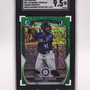 Gabriel Gonzalez 2023 Bowman Chrome 1st Green Shimmer Refractor 11/99 SGC 9.5