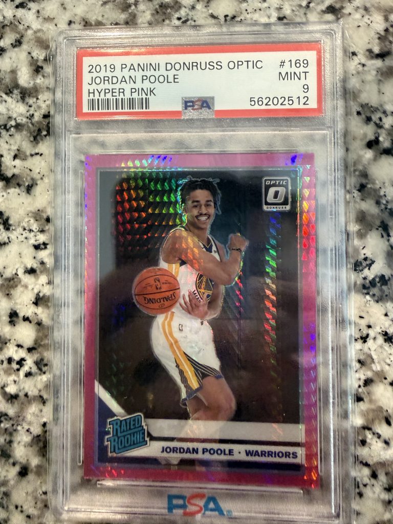 2019 DONRUSS OPTIC JORDAN POOLE HYPER PINK RATED ROOKIE PSA 9