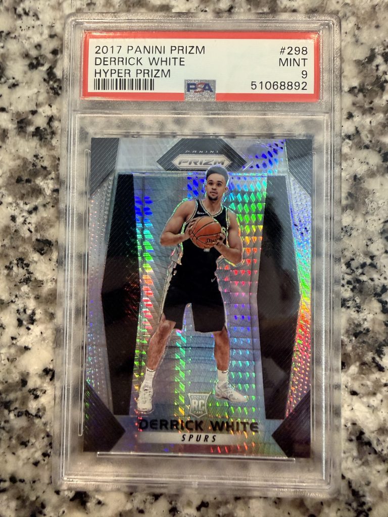 2017 PANINI PRIZM DERRICK WHITE HYPER PRIZM ROOKIE PSA 9