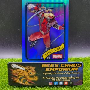 Omega Red 2025 Topps Chrome Marvel Blue Refractor 202/299