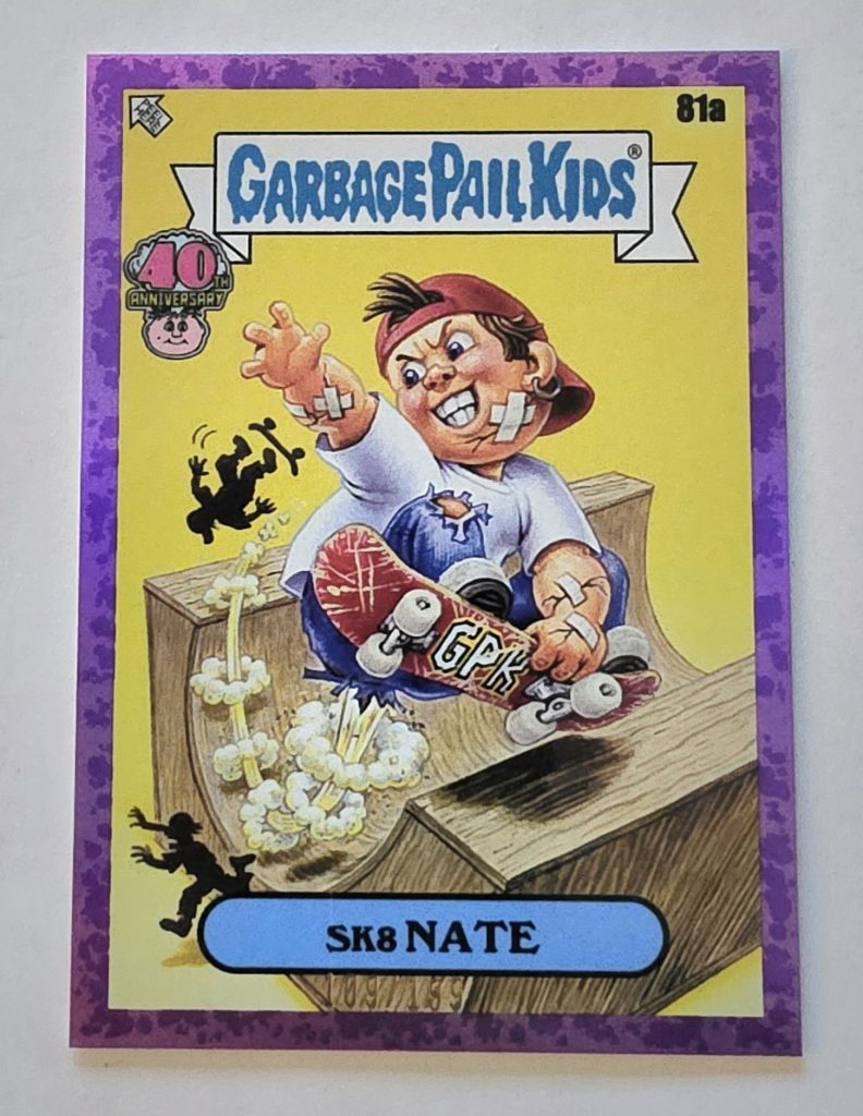 2025 Worst Of Garbage Pail Kids 40th Anniversary #81a Sk8 Nate Purple 109/199